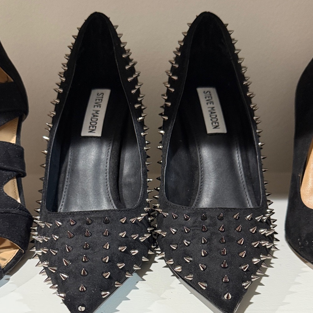 Steve Madden Black Spiked Heels
